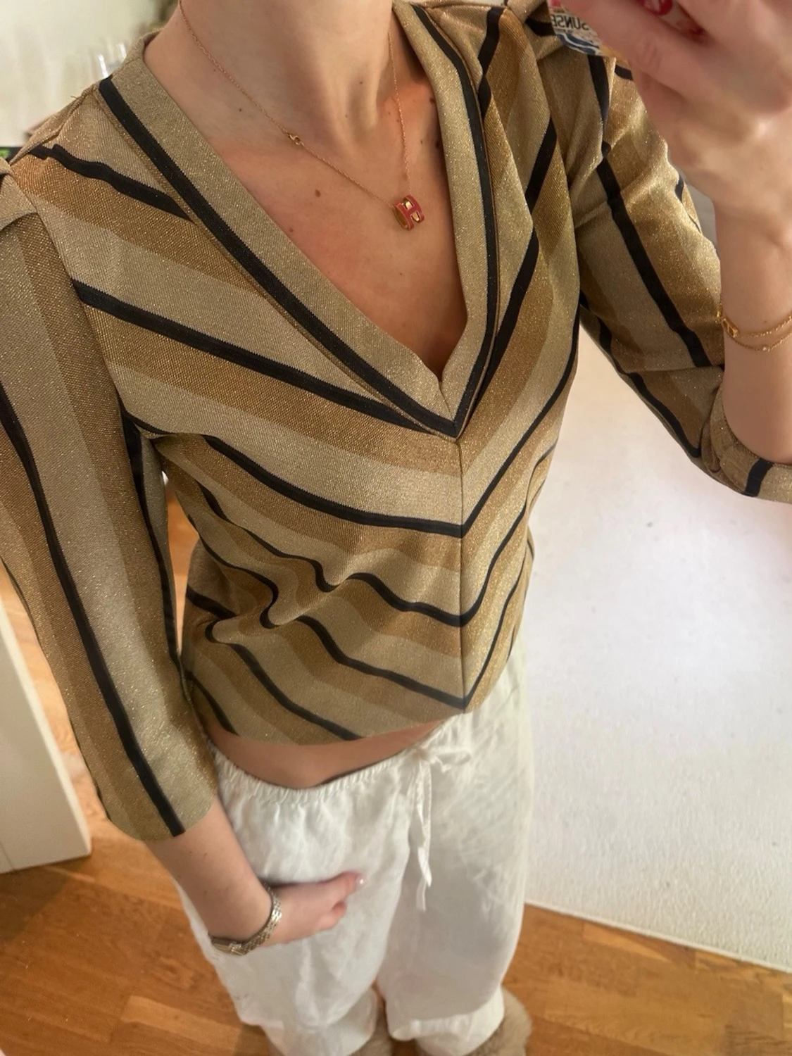 Randig glittrig topp från Selected Femme - 6