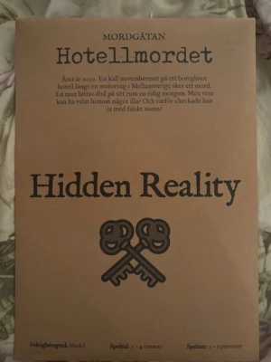 Mordgåta - Super roligt familjespel!  Spelad en gång, alla delar finns kvar och är inte förstörda   Facit kuvertet och föremåls kuvert är öppnade men allt ligger kvar :) kan mötas upp i Sthlm