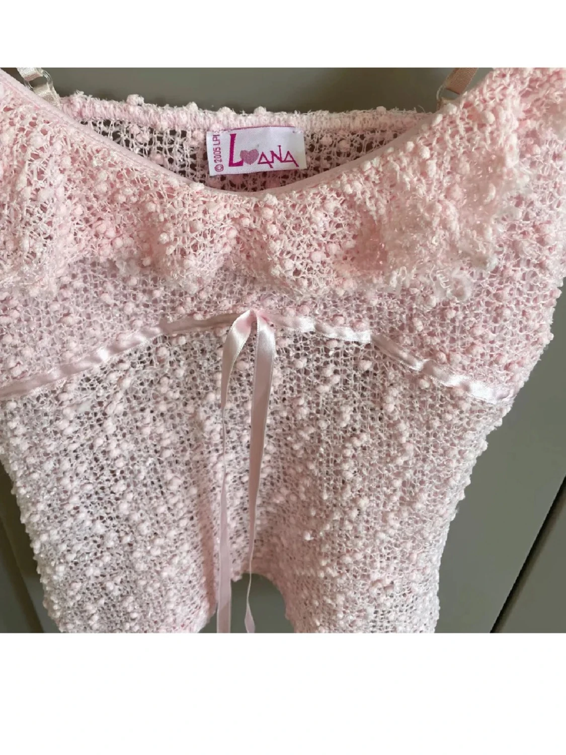 Ljusrosa  linnetopp med rosett - 1