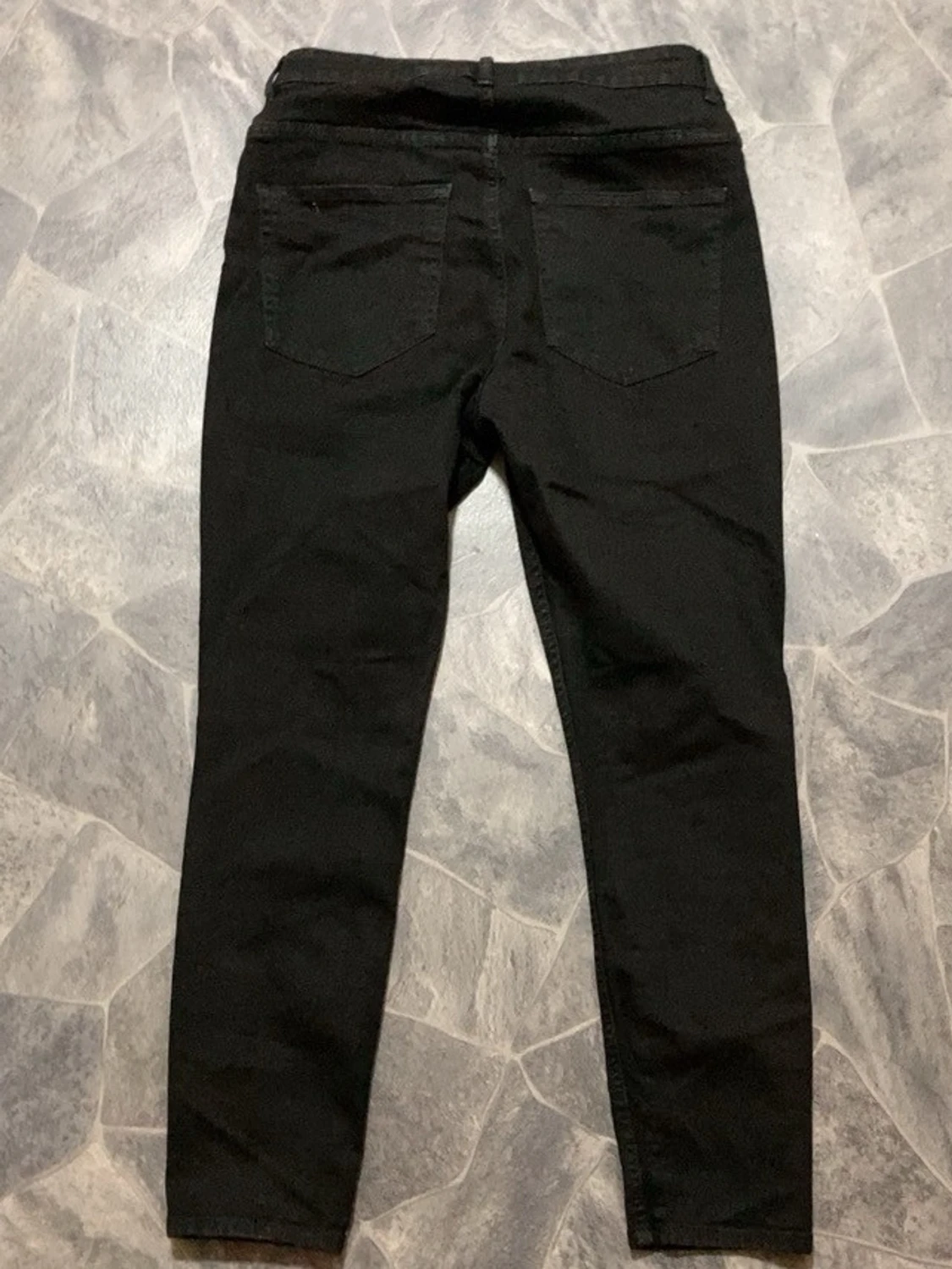 Svarta slim fit jeans med hög midja - 2