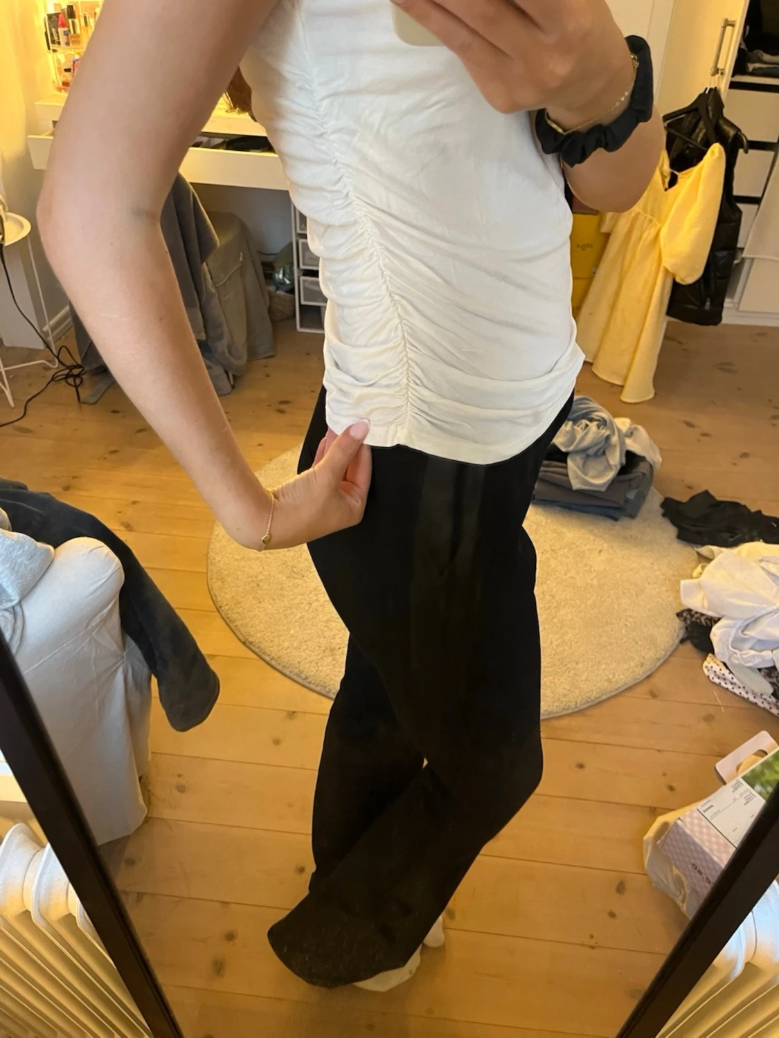 Vit basic t-shirt i bomull - 2