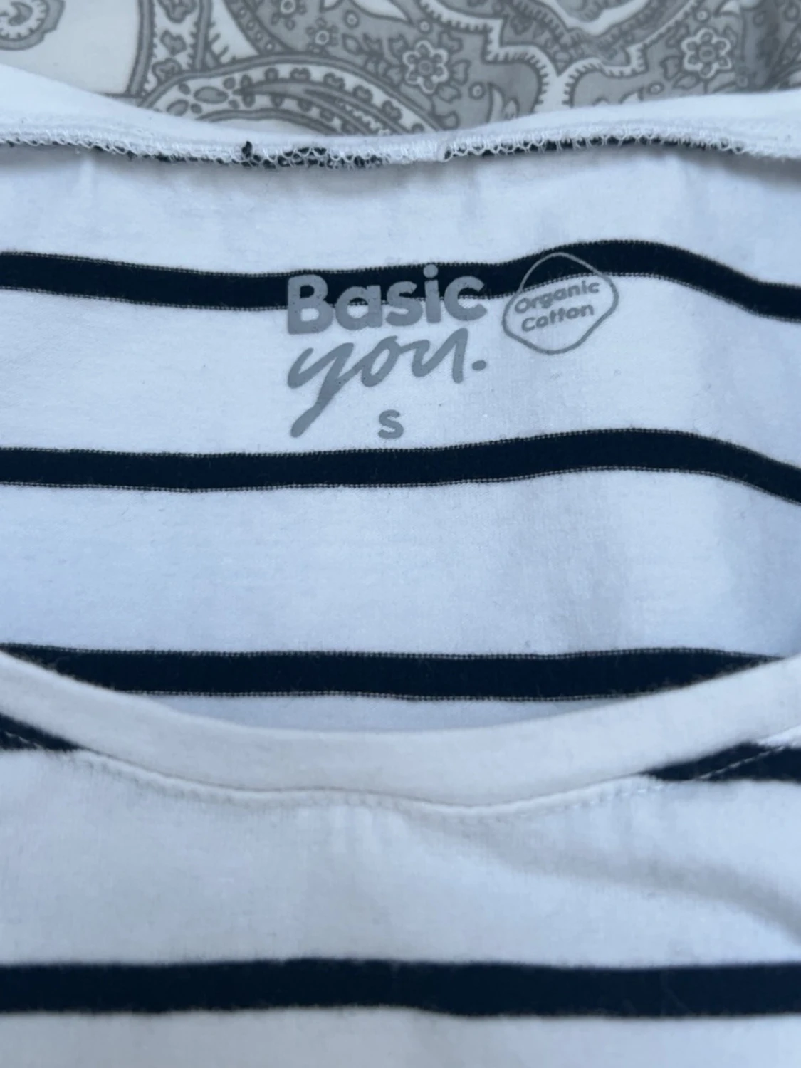 Randig långärmad topp Basic You - 1