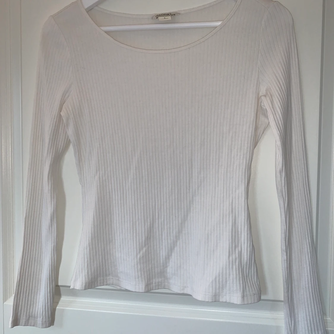 Ribbad långärmad tröja