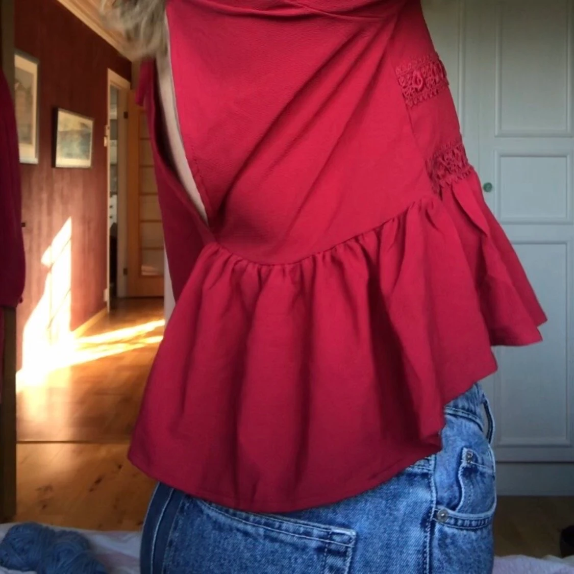 Volangblus med spets - 91