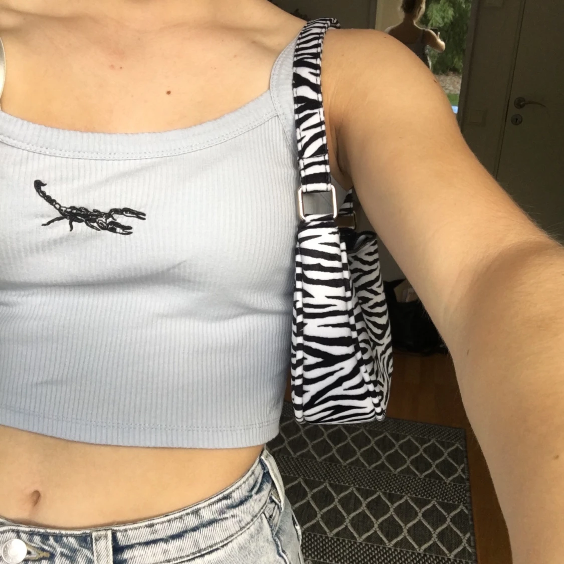 Zebra mönstrad baguettväska - 90