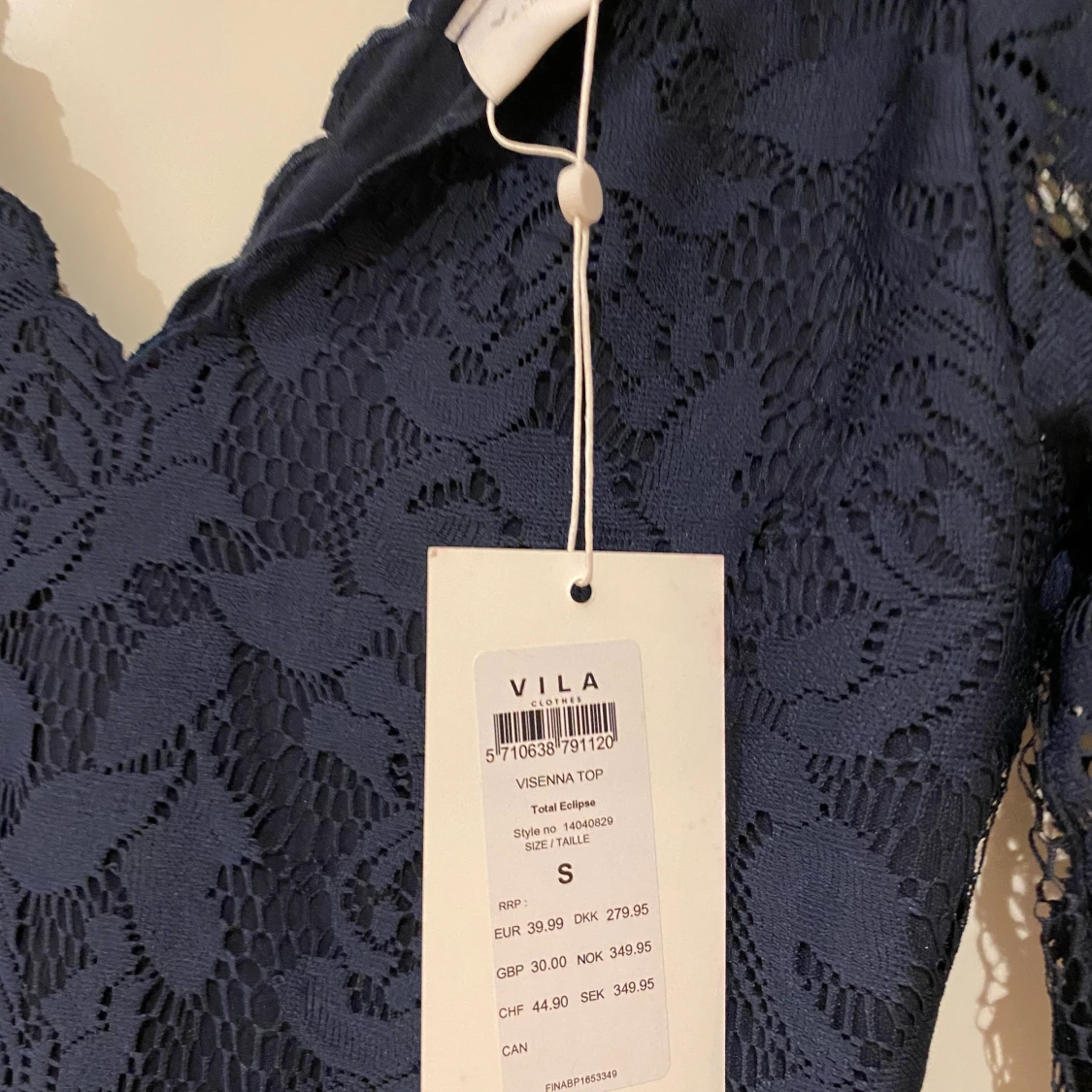 Blå tröja spets, ny, small - 90