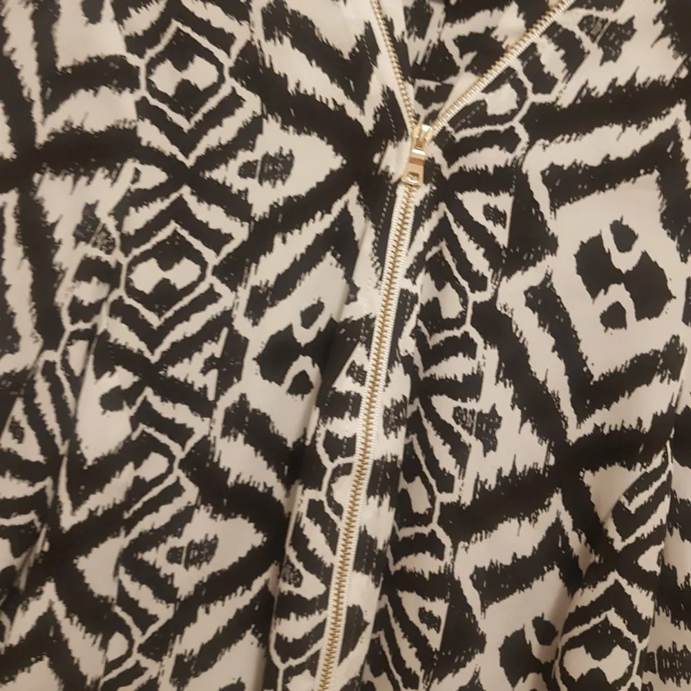 Nyskick glansig tröja i zebra-mönster, guldig kedja.. Tröjor & Koftor.
