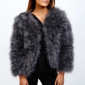  - Pälsjacka dm retro helt ny, OBS den är svart! 