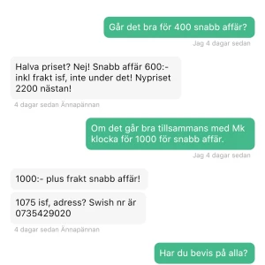 Jenny Pettersson - Hon är scanner och litar inte på henne. Hon säljer Mk klockan och Halsband men kommer inte att posta bara tagit swish från mig sen ljuger hela tiden. Och jag kunde inte kontakta hennes tel nummer. Vilken tjej är scanners! Bli lycklig med mina pengar Jenny