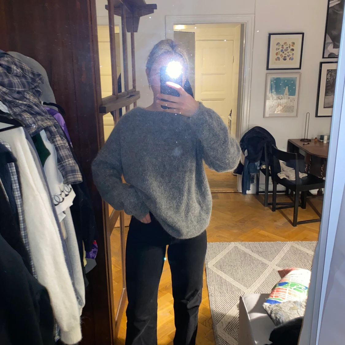 Stickad grå tröja från Acne - 90