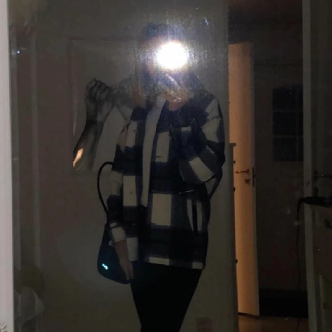 Blå rutig skjort-jacka från zara - 90