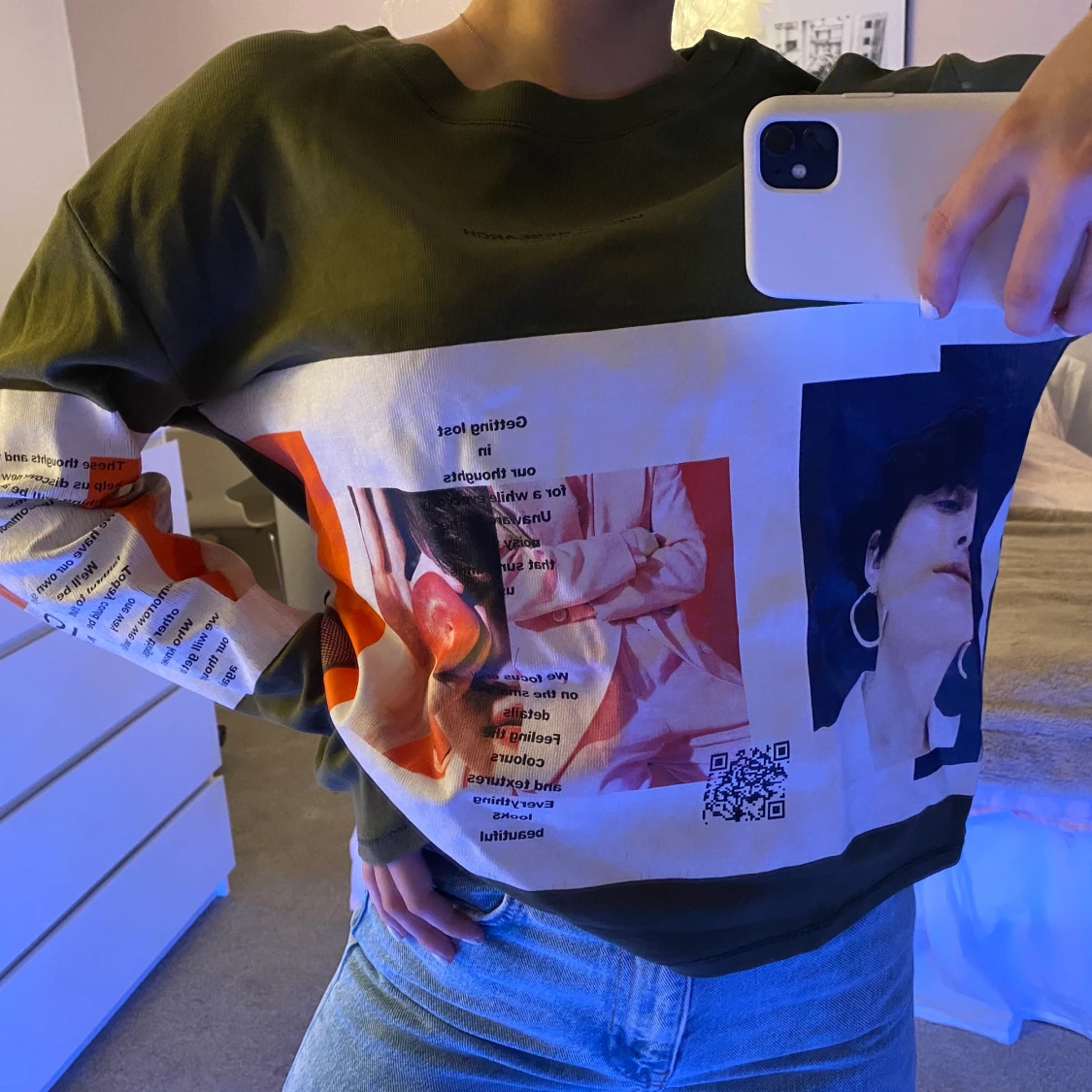 Sweatshirt med tryck