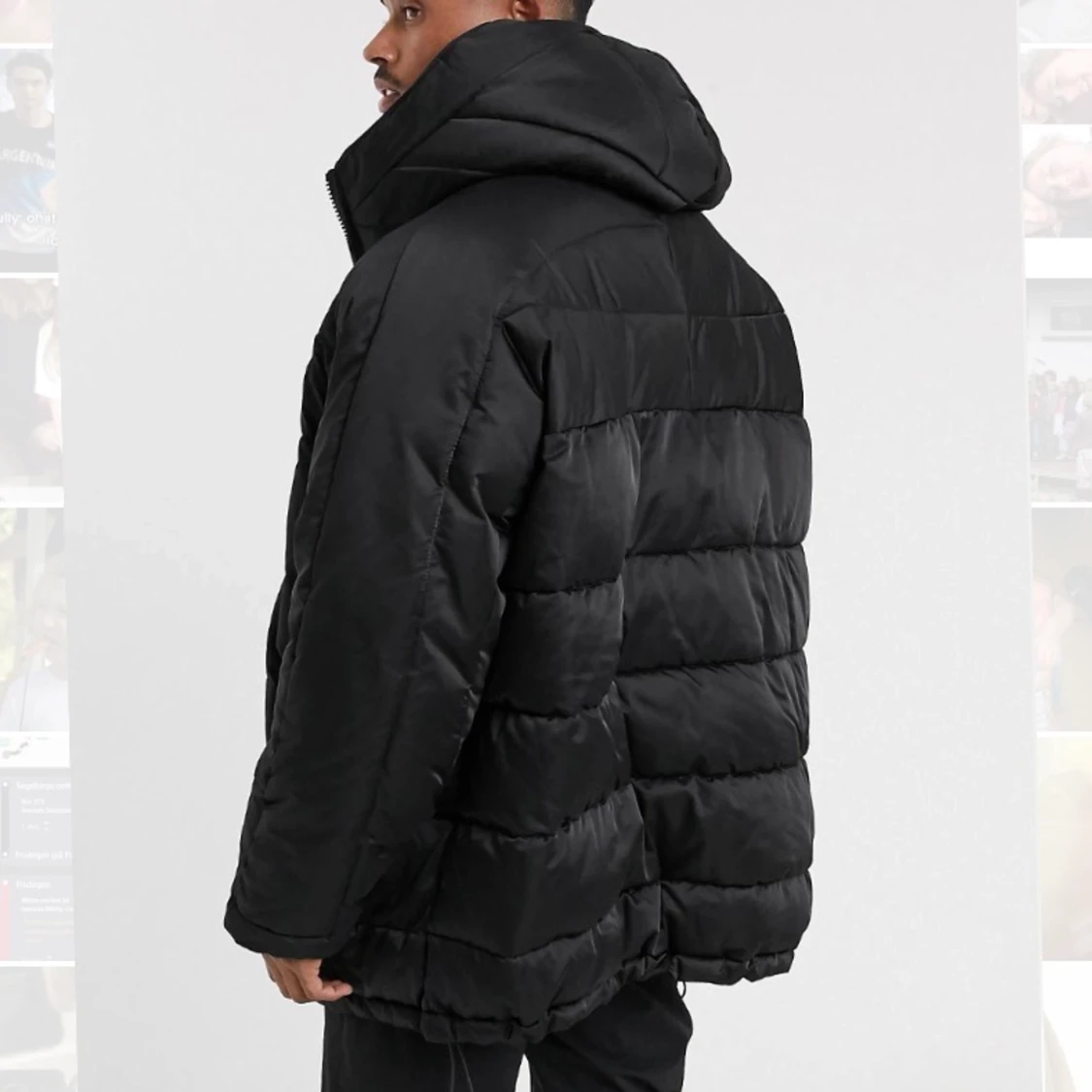 Svart oversized pufferjacket - 90