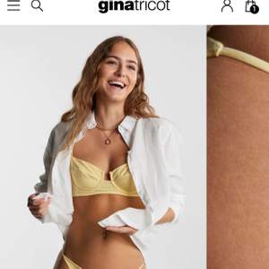 Säljer denna sprillans nya bikini från ginatricot. Endast testad på, fin gul färg. 