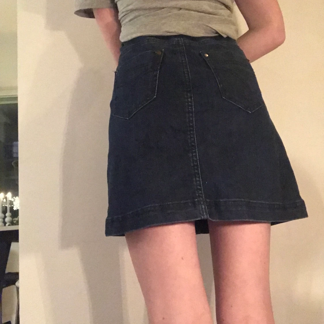 Jeans kjol med flera knappar - 90