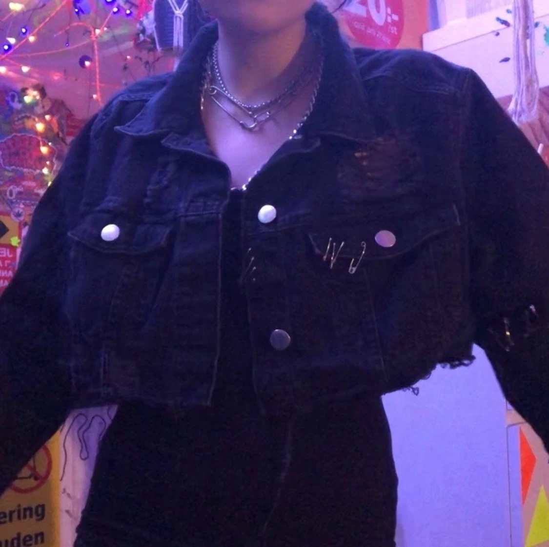 Svart jeansjacka 