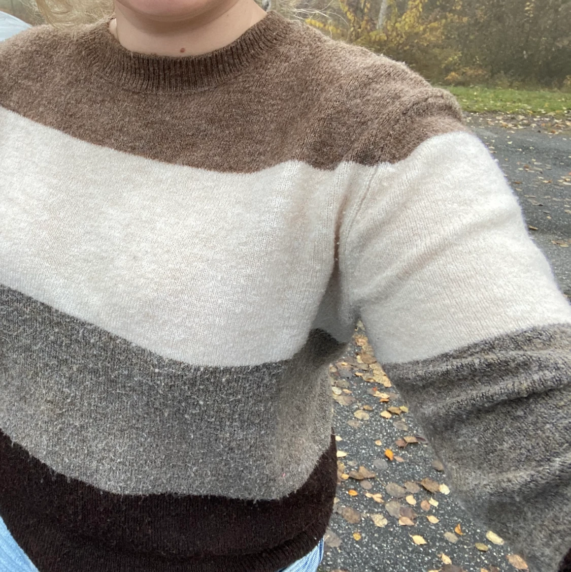 Stickad randig tröja - 90