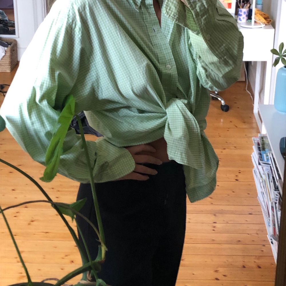 Jättefin pastellgrön/vit rutig skjorta från Ralph Lauren. Storlek M. Skjortor.