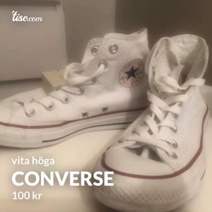 Converse skor  - vita höga äkta converse i stl 37, väldigt sparsamt använda! 100 kr + 55 kr spårbar frakt! 