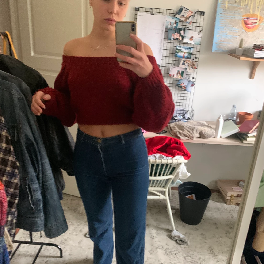 Off shoulder stickad - 90