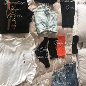 Övrigt - Säljer lite olika kläder för olika priser om ni har några frågor kan ni kontakta mig. Priserna och storlekarna för kläderna står på bilden.