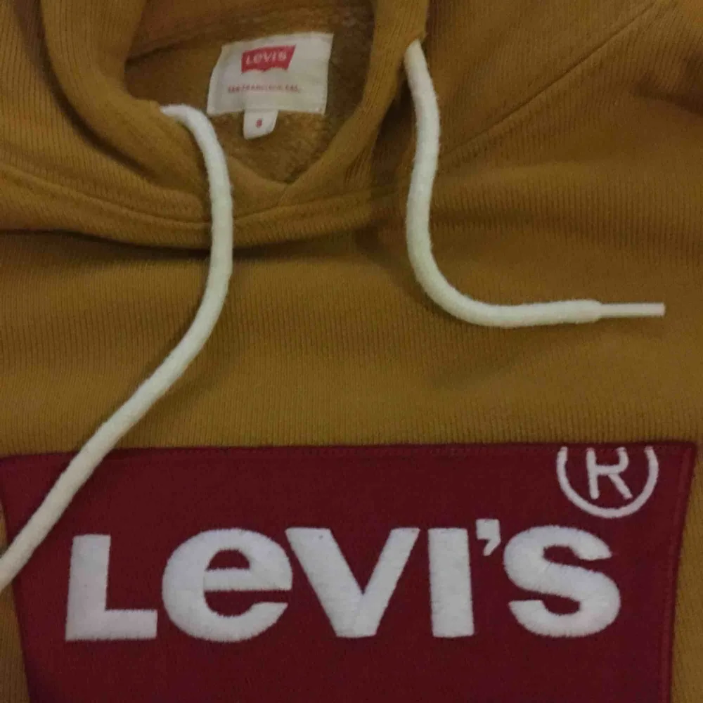 Levis hoodie (mustard yellow) köpt i stockholm i somras på Carlings. Äkta. använd 3 gånger så det är i otroligt bra skick! nypris 800kr köpare står för frakt ca. 60kr . Hoodies.
