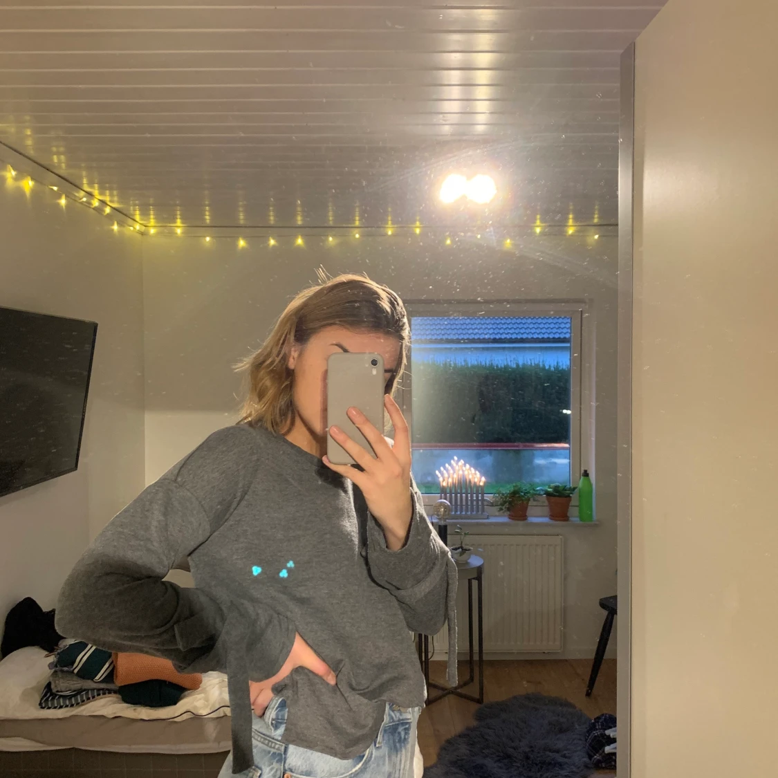 Grå sweatshirt - 90