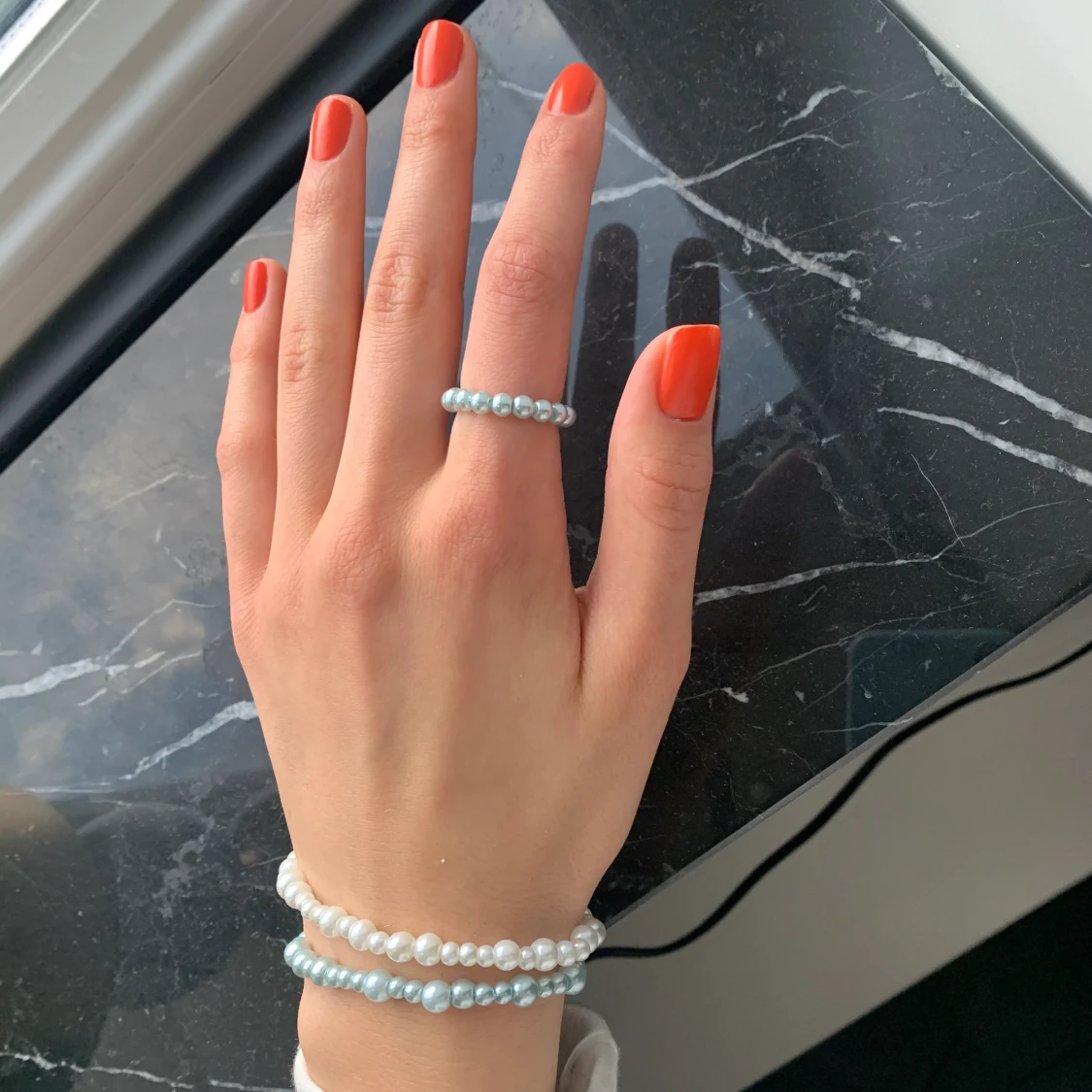 Pärlarmband eller ring 🤍💙 - 90