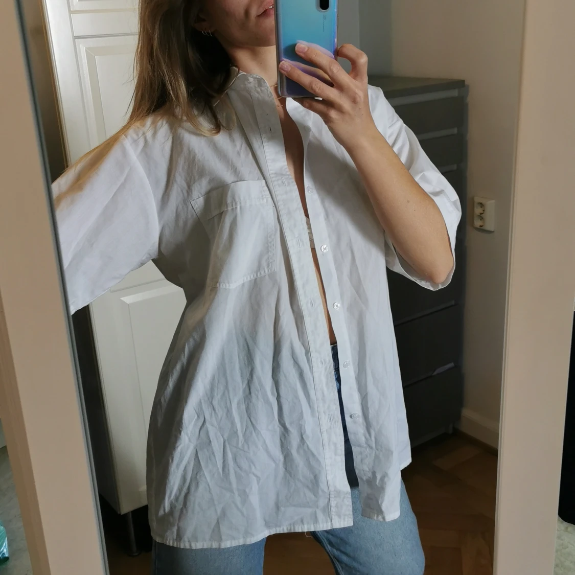 Oversized vit skjorta  - 90