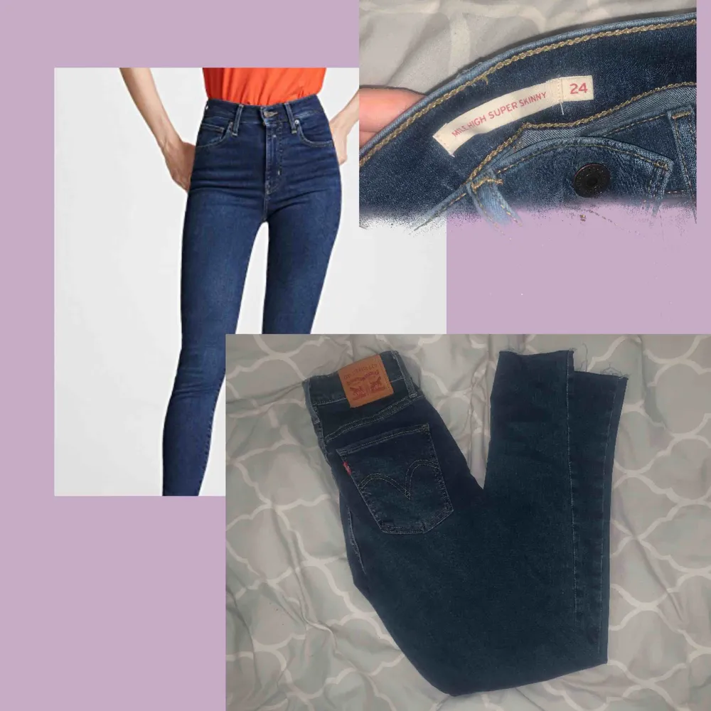 Säljer dessa Mile high super skinny! 💫 Använt dom en gång, men insåg att dom var för korta! Köpta för 1099! :). Jeans & Byxor.