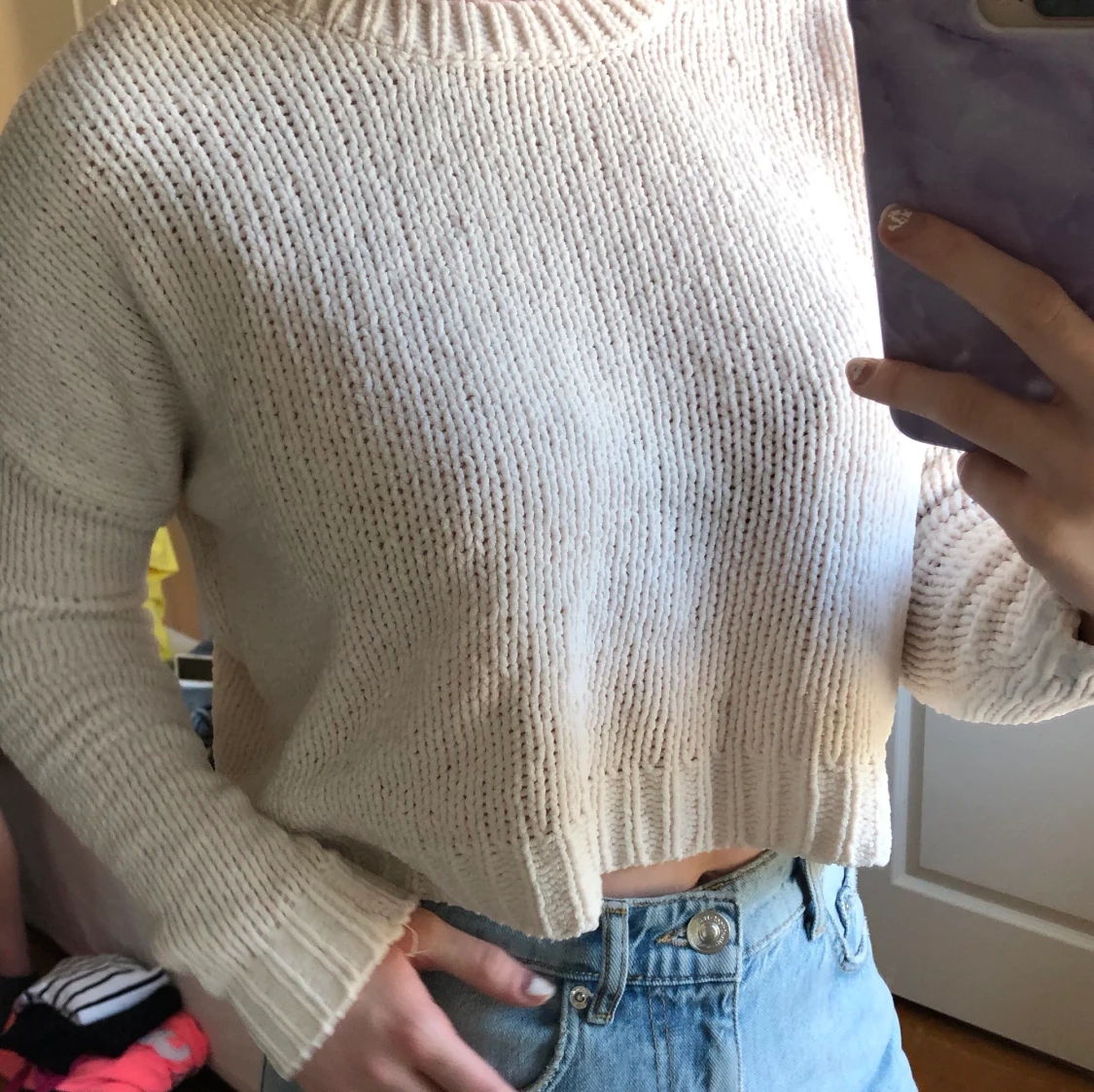 Stickad långärmad  - 90