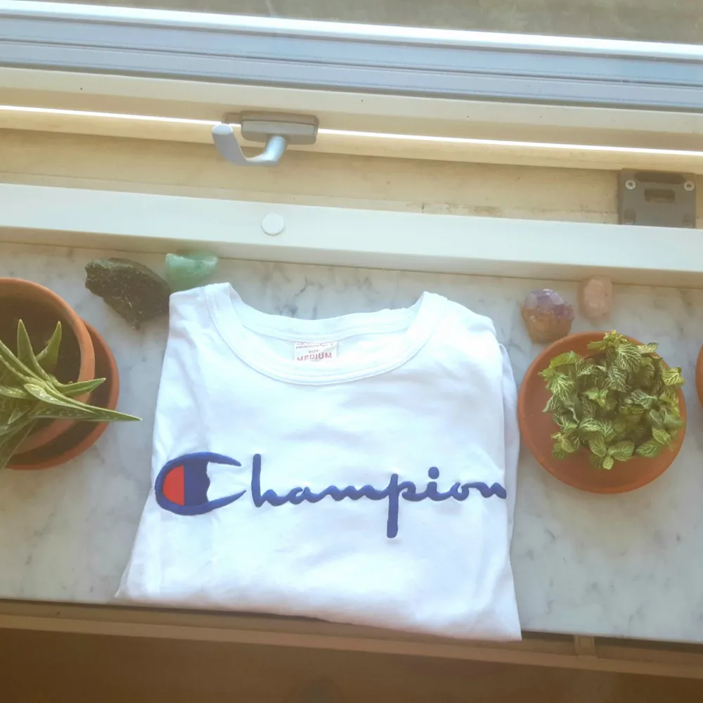 Endast testad champion t-shirt. Finns i Skåne annars tillkommer frakt 🦋. T-shirts.