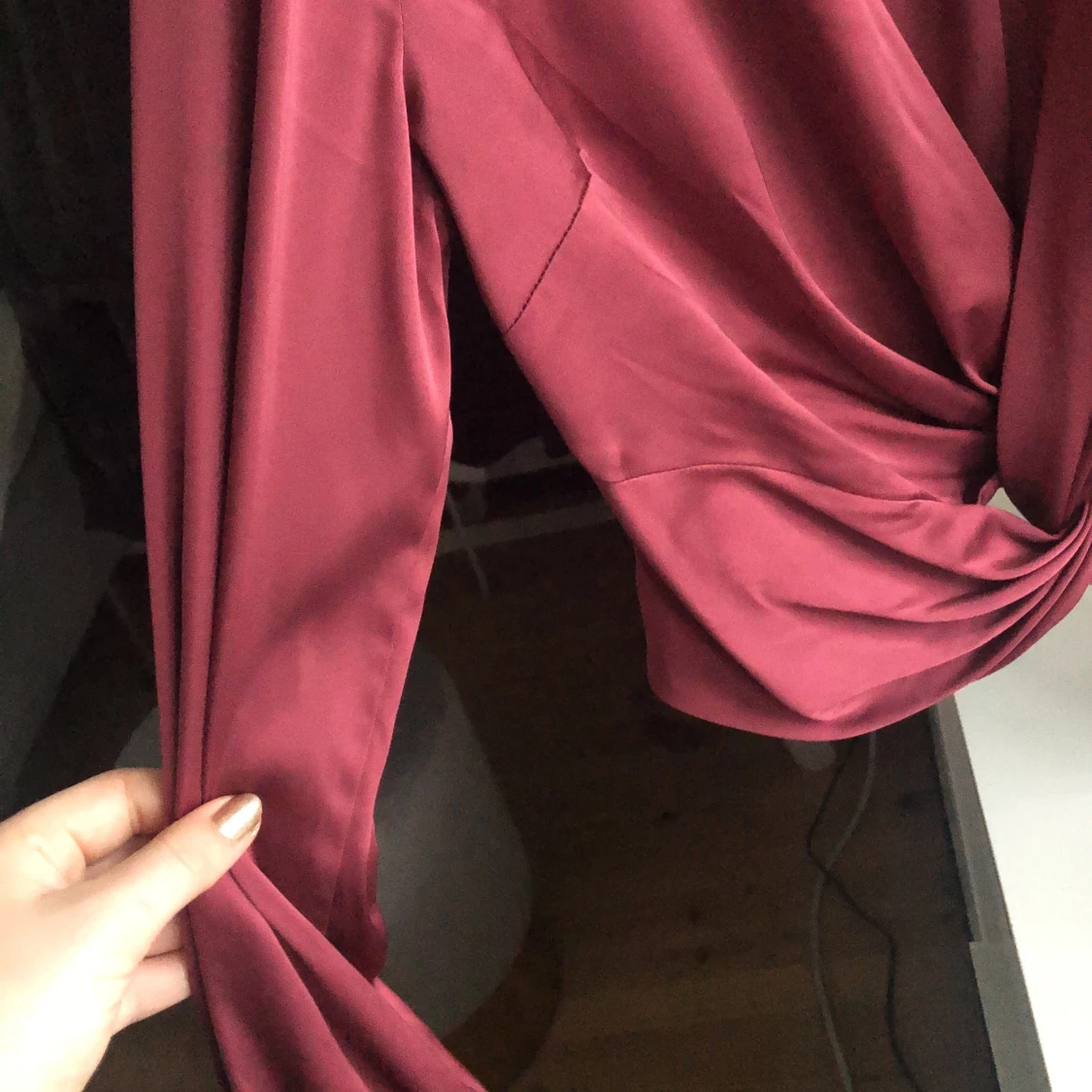 Siden blus i vinröd  - 90