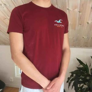  - Vinröd Hollister t-shirt i storlek S. Frakt ingår inte.