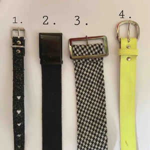  - Fyra bälten💛🧡💛 1. 45 kr 2. 70 kr 3. 60 kr 4. 80 kr