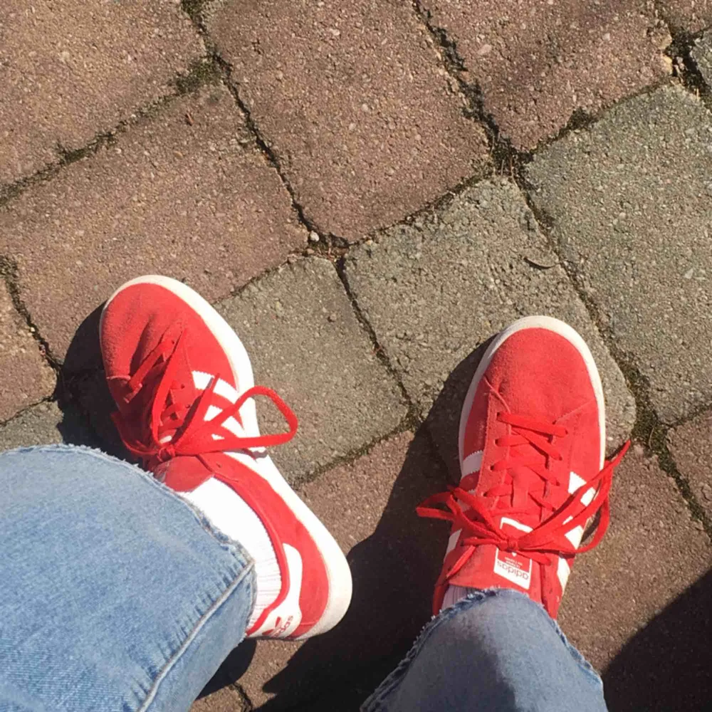 Säljer mina röda adidas campus skor! Storlek 40 och är i fint skick✨✨ Köptes för 899kr men säljs för 350kr + frakt . Skor.