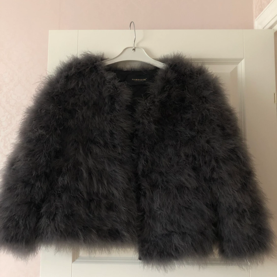 Äkta grå pälsjacka 