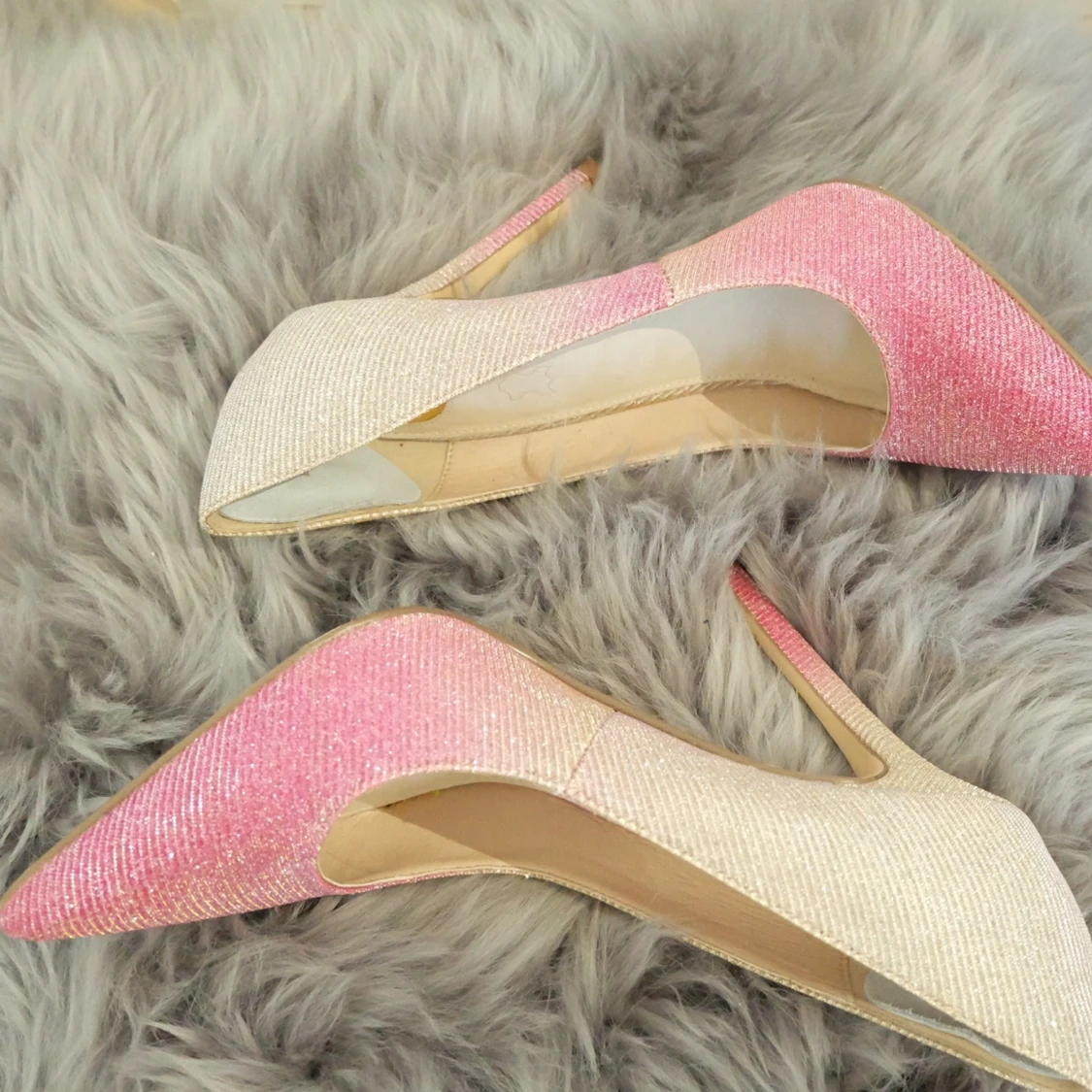 Buffalo Rosa Glitter klacka skor - 91