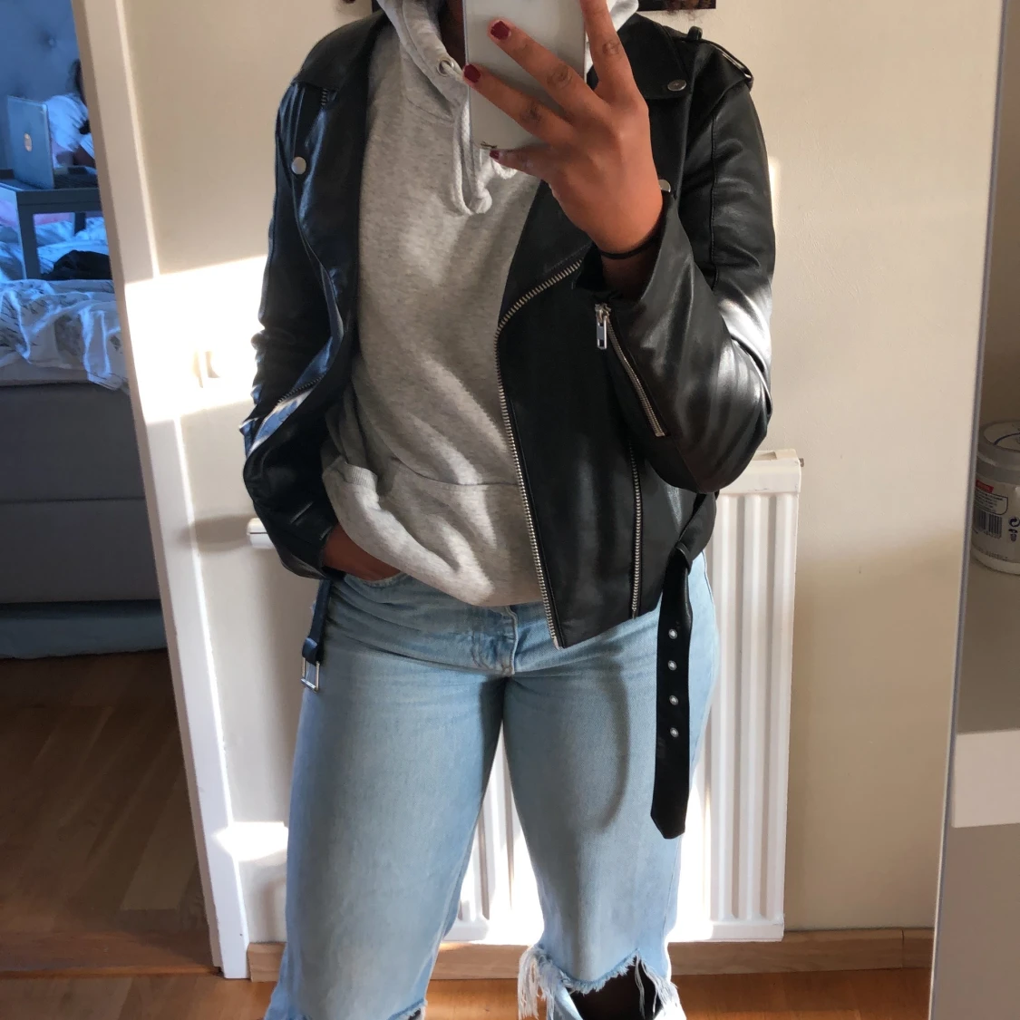 Skinnjacka storlek M