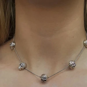 Nästan oanvänt halsband med dödskallar! - Halsband med dödskalle berlocker, Köpte det för några veckor sedan men har inte använt det så mycket! 