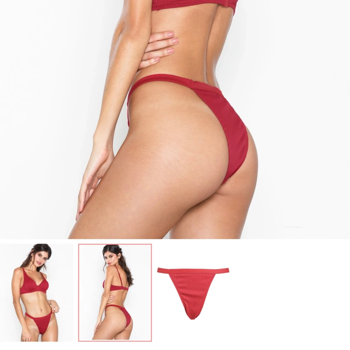 Röd bikiniunderdel  - 90
