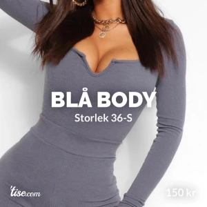 BLÅ BODY FRÅN BOOHOO - Heej!  Säljer denna supersnygga body från Bohoo, testad en gång (med prislappen på) säljer denna på grund av att den är för liten för mig. Storlek 36 som motsvarar S 💕 pris kan diskuteras 