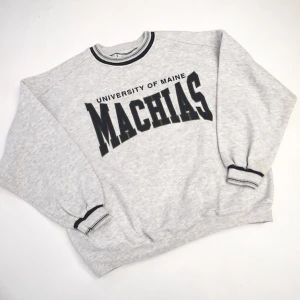 Vintage College Sweatshirt - Grå vintagesweatshirt i skönt material. Står storlek L på tröjan men den sitter mindre, som M/S.