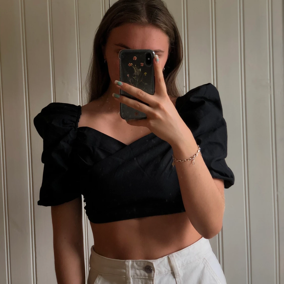 Puff Shoulder Crop Top - 90