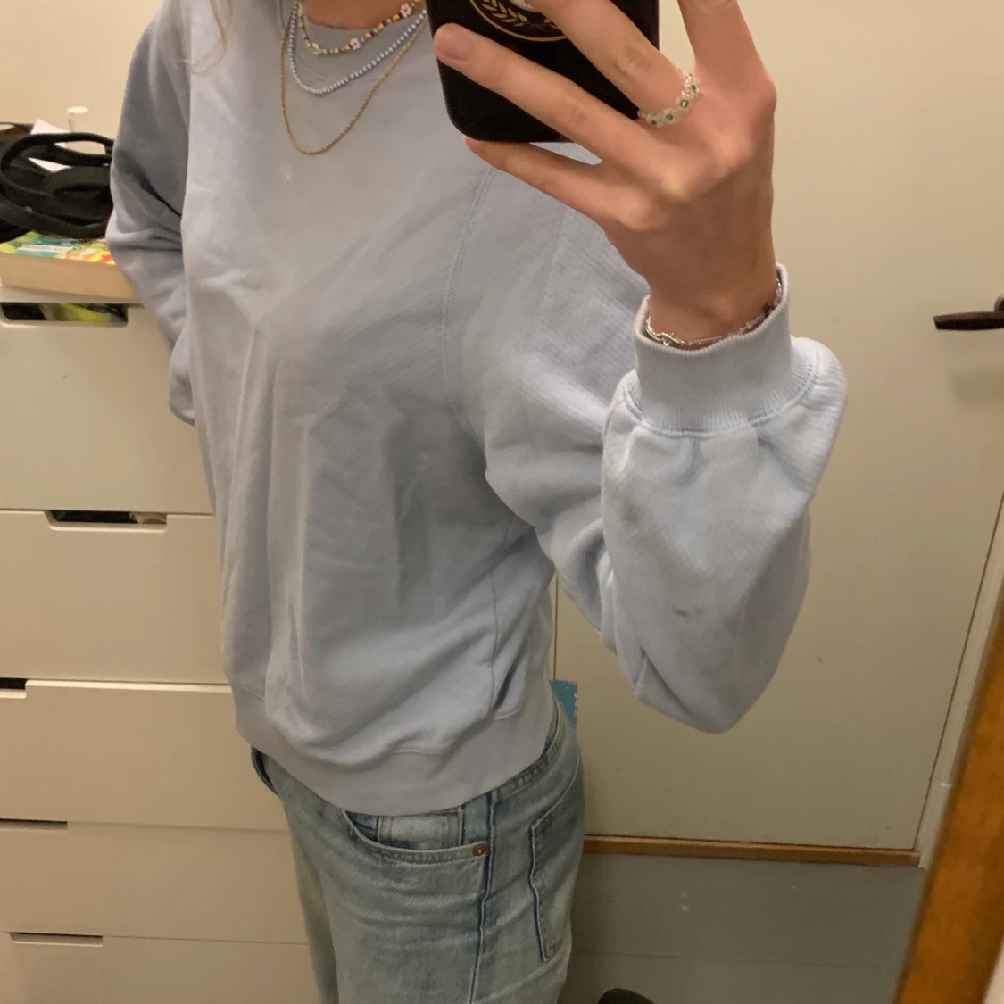 Ljusblå sweatshirt  - 90