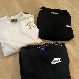 Nike , Champion & Fila - Champion sweatshirt barnstolek L motsvarar XS/S ▪️Fila sweatshirt storlek 36▪️Nike sweatshirt storlek XS ▪️150 kr/st eller 380kr för alla▪️Köparen står för eventuella tillägg av frakt