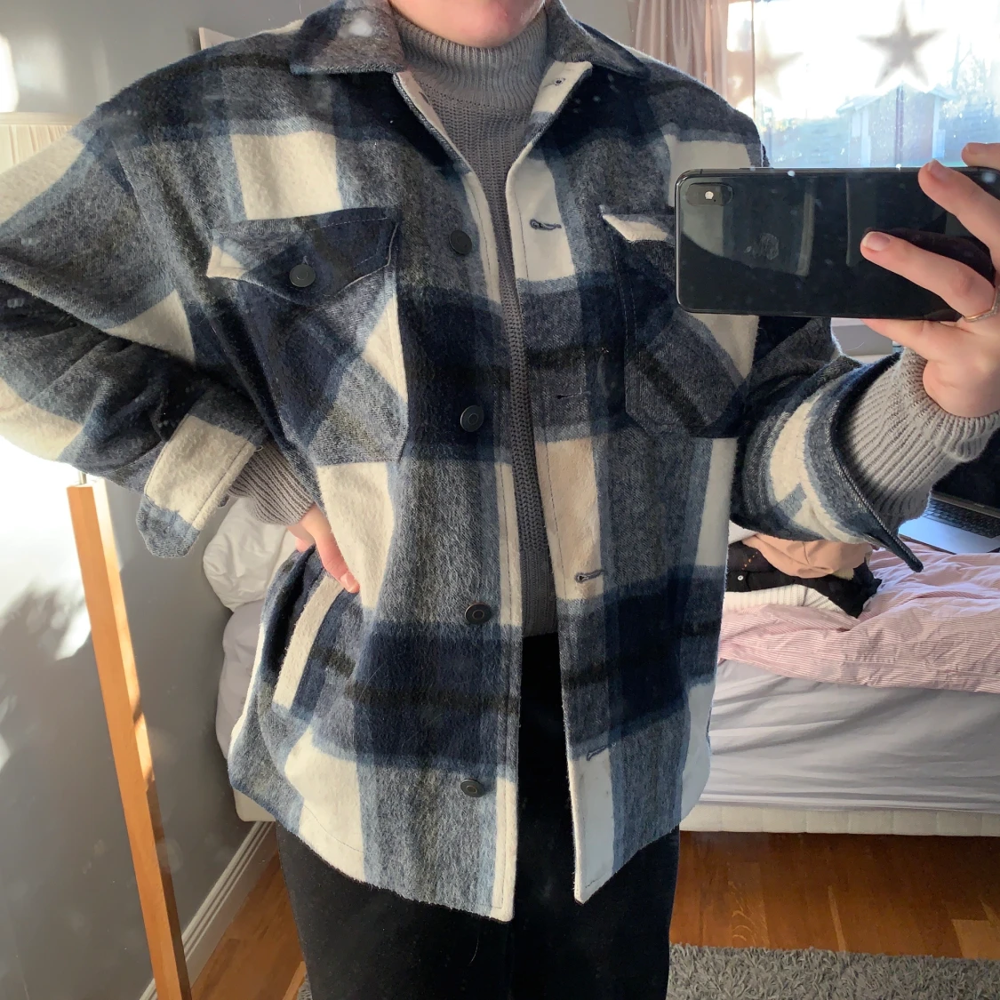 Rutig skjortjacka - 90