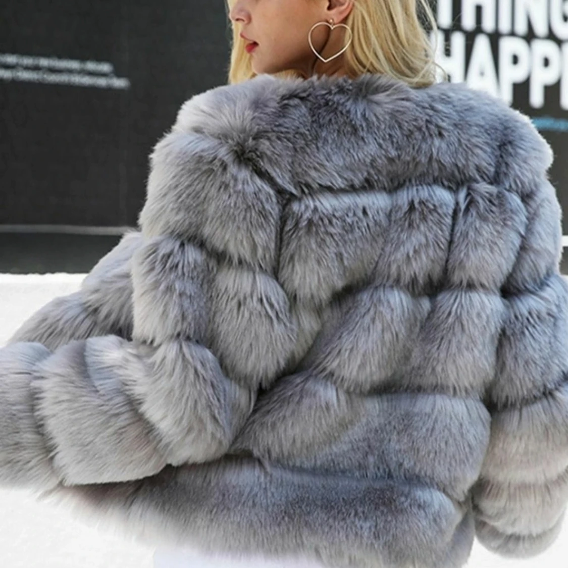 DM retro faux fur jacka - 90