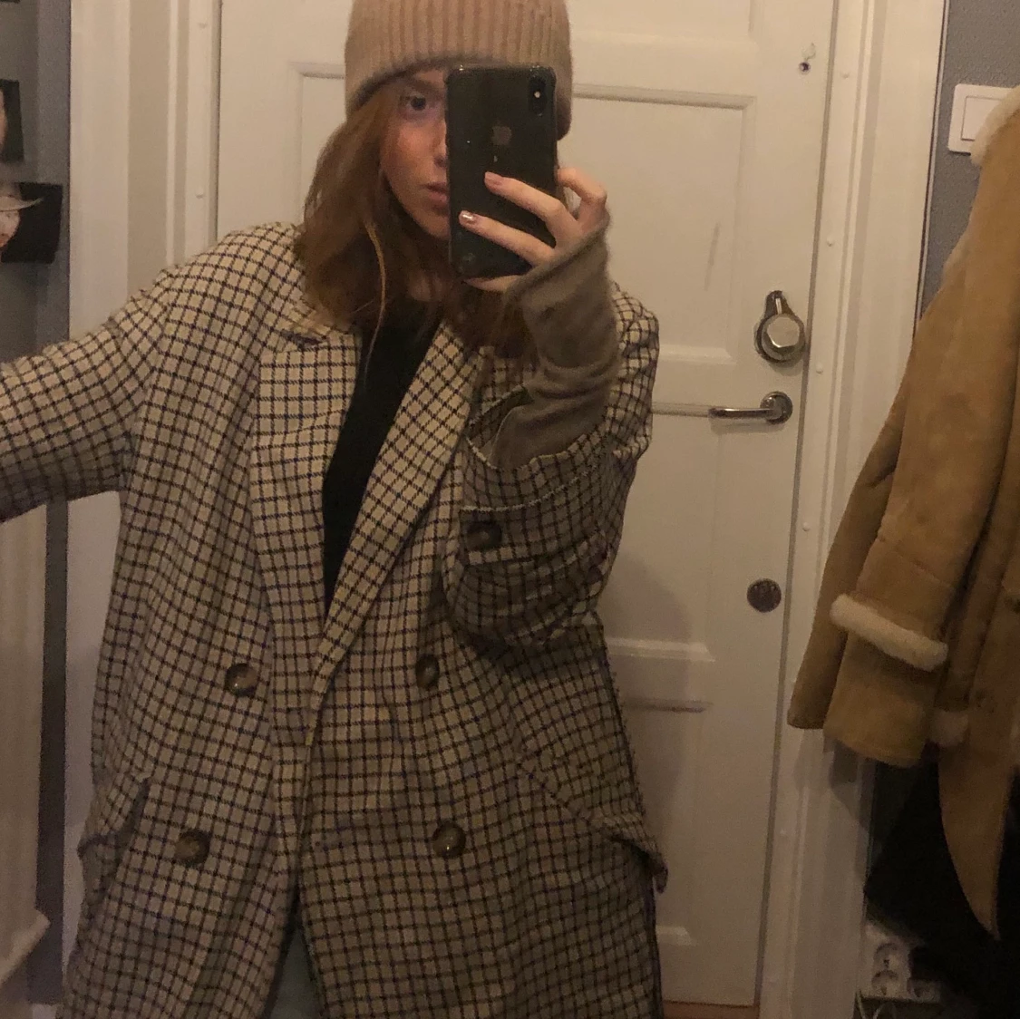 Rutig beige kappa - 90