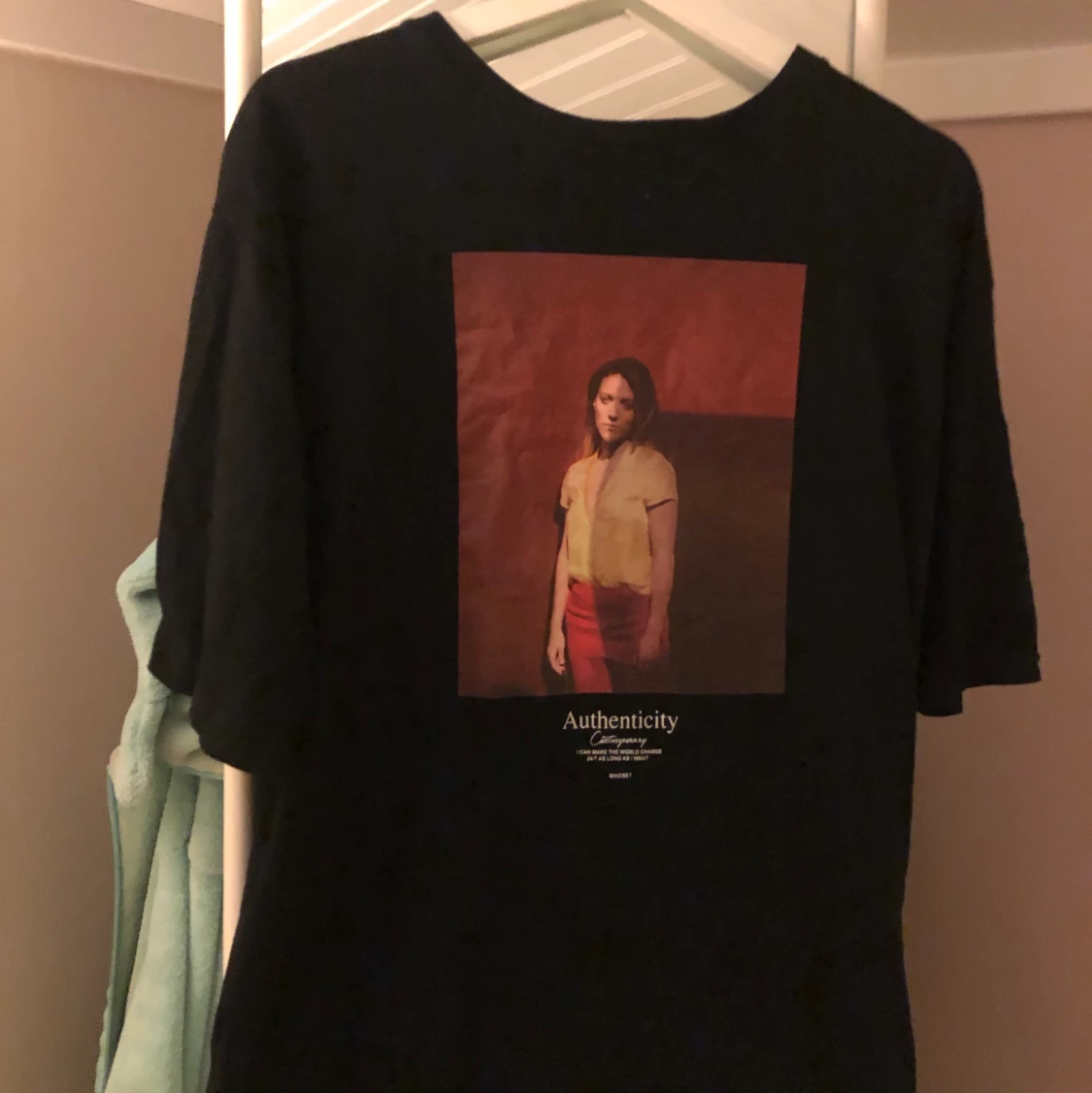 svart oversized t-Shirt med tryck  - 90